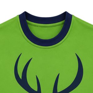 Green And Navy Sleeveless Tank Top With Deer Graphic Print <b>Men</b> Custom Cotton <b>Gym</b> <b>Vest</b> Round Neck Summer Streetwear Activewear - Product Image 6