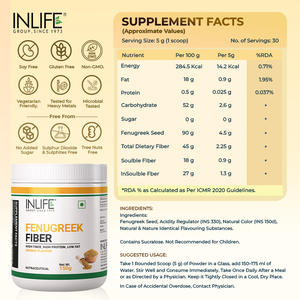 INLIFE Poudre de fibres de fenugrec saveur orange, mélange de poudre de fibres végétales à base de plantes, poudre de plantes naturelles en bouteille pour usage quotidien - Product Image 3