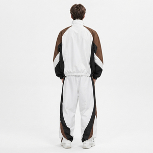 Veste coupe-vent pour homme avec logo brodé personnalisé OEM, pantalon en nylon ample, style streetwear surdimensionné, ensemble survêtement imprimé pour homme - Product Image 2