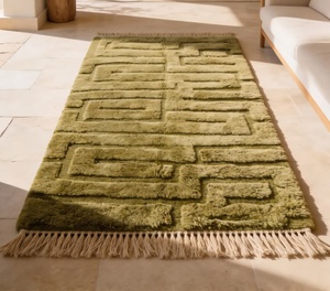 Alfombra Bereber Beni Ourain Anudada a Mano, Alfombra Marroquí de Lana Personalizada, Auténtica Alfombra Beni Ourain Marroquí Tejida a Mano - Product Image 3