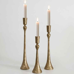 Ensemble de 3 bougeoirs classiques en aluminium pour la maison, le restaurant, la décoration de table de Noël, écologiques et durables, à profil bas - Product Image 3