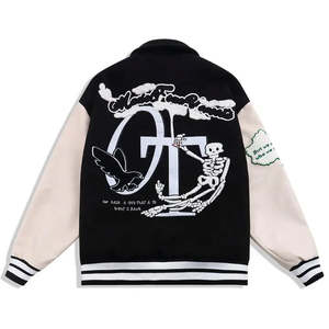 Chaqueta Varsity de Alta Calidad con Logotipo Personalizado para Hombre, Mangas de Cuero Curtido, Bordado Chenille, Forro 100% Poliéster - Product Image 2