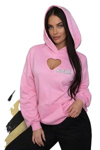 Sweat-shirt tendance pour femme, coupe carrée, avec logo personnalisé en strass sur la poitrine, respirant, 100% coton, style streetwear - Product Image 5
