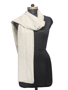 Elite <b>White</b> Herringbone Stole, 28x80 Inch Handmade Wool Acrylic Scarf, Best Comfortable Winter Fiber <b>Wrap</b> Shawl for Women - Product Image 2