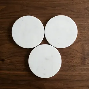 Super Quality Handmade Round <b>Marble</b> <b>Coasters</b> Set Premium Natural Stone Cup <b>Coasters</b> Heat Resistant Waterproof Table Mats - Product Image 3