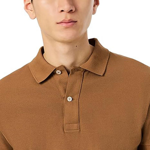 Polo de Manga Corta para Hombre, Color Marrón, Estilo Casual, Liso, Tejido Transpirable, Logotipo Personalizado, OEM, ODM Disponible - Product Image 3