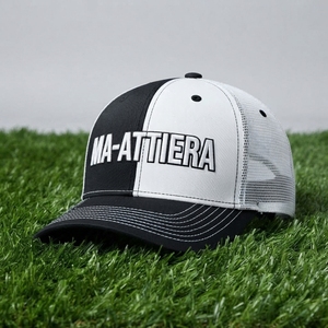 Gorra Trucker Negra y Blanca para Hombre, Malla Trasera, Gorra de Béisbol, Logotipo Personalizado Bordado, Ajustable con Cierre a Presión - Product Image 5