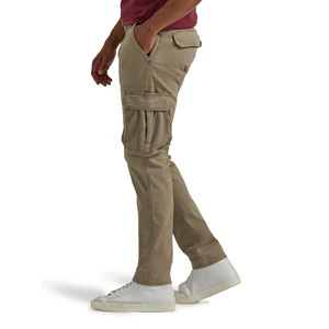 Pantalon cargo kaki pour homme, coupe droite, plusieurs poches, style décontracté, tissu en toile mi-lourd, respirant, à porter au printemps - Product Image 3