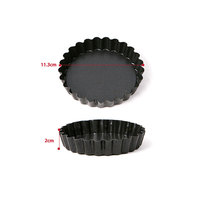 Mini moule à tarte amovible 11,3 cm, double face, antiadhésif PTFE, rainuré, sans PFOA, pour quiches de petite taille, compatible four