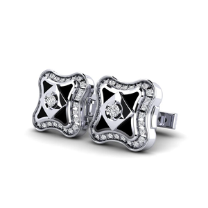 Boutons de manchette élégants en or 9 carats et diamants pour homme, bijoux de luxe haut de gamme, design personnalisé, accessoires pour chemise formelle, mariage, fiançailles, fête - Product Image 2