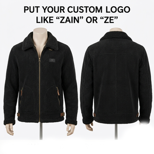 240g Premium Polyester Fleece Thin Long Stand Collar Full Zip <b>Running</b> <b>Jacket</b> <b>Reflective</b> Embossed Logo Front Back Waterproof - Product Image 1