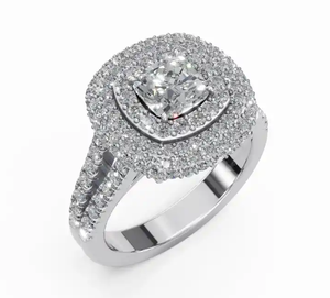 Anillo de Compromiso con Diamante Cultivado en Laboratorio Heavenly Cushion Halo, con un Peso Total de 2.004 Quilates y 141 Piedras Brillantes - Product Image 5