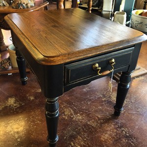 Black Stained Solid Wood <b>Side</b> <b>Table</b> with Steel Frame - Wholesale Modern Furniture - Product Image 3