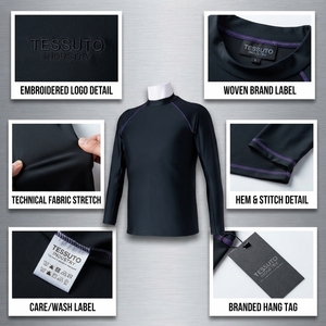 Camiseta de Manga Larga con Cuello Alto Personalizada Unisex para Natación y Surf, Logotipo Personalizado, Venta al por Mayor, Marca Privada, Proveedor de Ropa Deportiva OEM ODM - Product Image 4