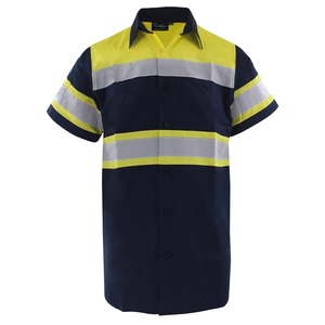 Polo personnalisé en gros OEM ODM haute visibilité, vêtements de travail de sécurité, tissu respirant réfléchissant, uniforme industriel ANSI - Product Image 1