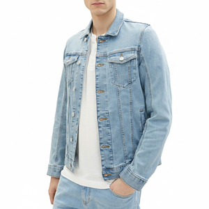 Latest Design Stylish Fashionable <b>Men</b> <b>Denim</b> <b>Jacket</b> 100% Cotton Coated Stand Eco-Friendly Comfortable High Street Style Wholesale - Product Image 2