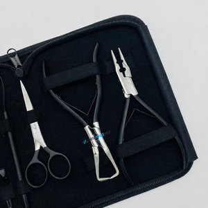 Kit de Herramientas de Acero Inoxidable de Grado Quirúrgico para Aplicación y Remoción de Micro Anillos, Color Negro Mate, Reutilizable, para Extensiones de Cabello - Product Image 4