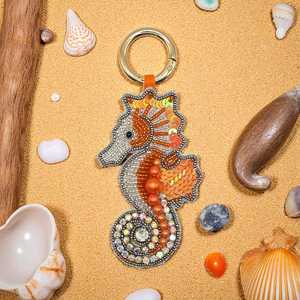 ALI FASHION ART Woven Beaded Fruit Carabiner Keychain Customized Shape Felt Hand Embroidered Eco Friendly Cute Style <b>Bag</b> <b>Charm</b> - Product Image 4