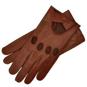 Mitaines en cuir beige à doigts complets, compatibles écran tactile, avec détection de pointe, pour usage quotidien décontracté en hiver et la conduite, paume à grain doux et poignet fendu - Product Image 3