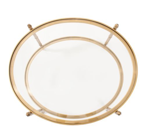 <b>Round</b> Console <b>Table</b> 2 Tier Glass <b>Table</b> Gold Metal <b>Side</b> Accent <b>Table</b> for Living Room Entryway - Product Image 4