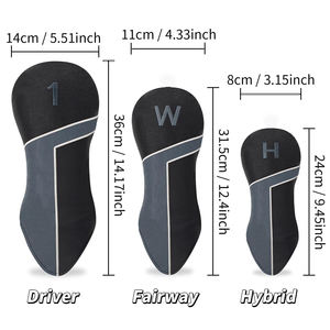 Housse de tête de club de golf en cuir PU de qualité supérieure avec logo personnalisé, fermeture élastique, couleur personnalisée, légère et protection imperméable - Product Image 5