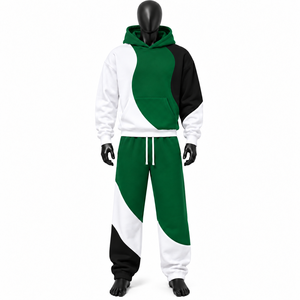 Conjunto Deportivo con Capucha para Hombre, Sudadera y Pantalones de Color Sólido con Cierre Completo, Bolsillos Laterales, Corte Regular, Conjunto de Invierno - Product Image 6