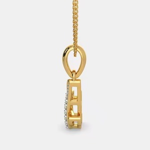 Pendentif classique en or et diamants pour femme, un bijou raffiné pour un cadeau d'anniversaire de mariage avec un design élégant et intemporel - Product Image 3