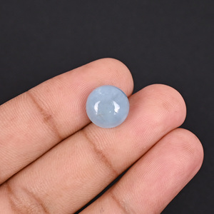 อะความารีนธรรมชาติ 6.3 กะรัต 11 มม. รูปทรงกลมแบบคาโบชอง พลอยเม็ดเดี่ยว - Product Image 2