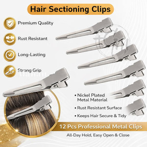 Kit d'outils fiables pour extensions de cheveux avec pinces, aiguilles à crochets, clips et perles pour application en salon - Product Image 4