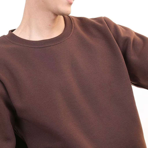 Custom Men's Pullover Sweatshirt Crewneck Solid 100% Cotton Fleece Breathable Short Sleeves for Winter - Product Image 6
