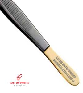 Pinzas Quirúrgicas Delicadas Marrones de Carburo de Tungsteno con Dientes Serrados, Pinzas de Pulgar de Acero Inoxidable, Instrumento Médico - Product Image 3