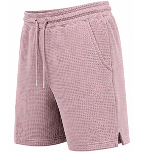 Shorts en tricot gaufré personnalisés pour hommes, vêtements décontractés d'été, tissu texturé, taille élastique, poches latérales, fabricant OEM, étiquette privée - Product Image 4