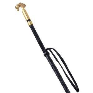 Látigo de Cuero Premium para Montar a Caballo |   Fusta de entrenamiento ecuestre hecha a mano con mango trenzado, varilla de equitación duradera, profesional para caballos - Product Image 3