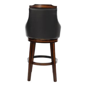 Set di 2 Sedie da Bar Girevoli in Ecopelle Marrone Scuro, Mobili da Pranzo in Legno con Imbottitura Confortevole - Product Image 4