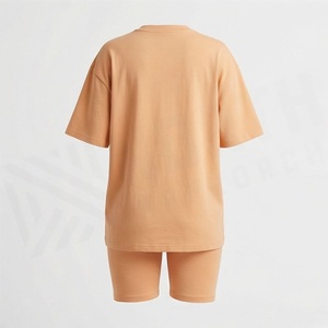 Women's 2 Piece Solid Color <b>Knitted</b> <b>Set</b> Short Sleeve T Shirt and Above Knee Shorts Casual Loose Fit Spring Summer Wear - Product Image 2