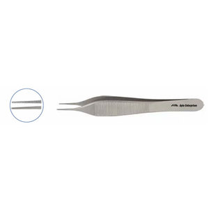 Pinzas Quirúrgicas Manuales de Acero Inoxidable con Certificación CE para Precisión, Pinzas Adson Premium para Aplicación de Apósitos, Punta Serrada de 0.8mm, 12cm - Product Image 1