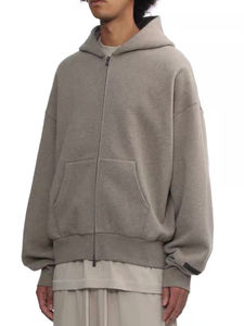 เสื้อฮู้ดซิปเต็มตัวแบบคลาสสิกสำหรับผู้ชาย สไตล์สตรีทแวร์สุดหรู ทรงบ็อกซี่แบบครอป - Product Image 2