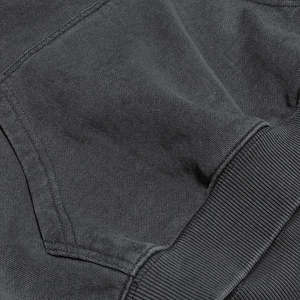 Sudadera con capucha corta vintage de color liso, con efecto desgastado, bordado oversize, de tejido grueso y lavado ácido para hombre - Product Image 3