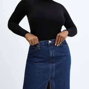 Wholesale Women Denim Skirts Breathable Casual <b>High</b> Quality 100% Cotton Natural <b>Knee</b>-Length Made in Pakistan - Product Image 5