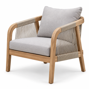 Modern Outdoor Patio Furniture <b>Set</b> <b>Wooden</b> Frame Woven Rope Sofa <b>Set</b> 4 Piece <b>Garden</b> Conversation Couch with Coffee Table - Product Image 4