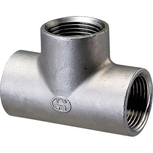 ข้อต่อทีแบบขนานเกลียวในสแตนเลสสำหรับท่อน้ำประปา - Product Image 1