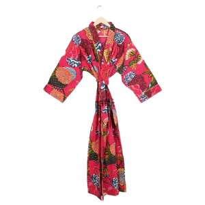 Kimono largo de algodón de verano para mujer, ropa de dormir de estilo japonés, albornoz Floral para todas las estaciones, traje de baño cómodo - Product Image 1