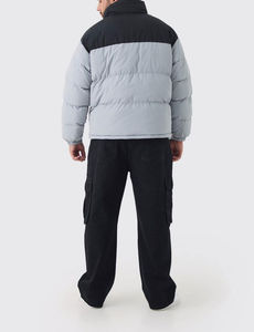Manteau matelassé chaud pour femme, doudoune noire épaisse, vêtement d'extérieur personnalisé avec logo tissé - Product Image 2