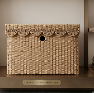 Lavihex Seagrass Storage Trunk Rectangle Modern Style Eco-Friendly Sundries Organizer <b>Bathroom</b> <b>Basket</b> Lid - Product Image 2