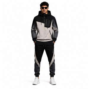<b>Men</b> Utility Cargo Hoodie Tracksuit Set <b>Pullover</b> Hooded Sweatshirt Matching Cargo Jogger Pants Multi Pocket - Product Image 1