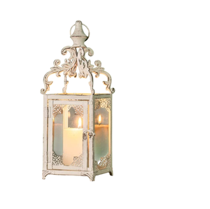 Farol Marroquí de Metal y Vidrio de Estilo Moderno con Acabado Blanco para Decoración de Mesa en Bodas y Navidad - Product Image 6
