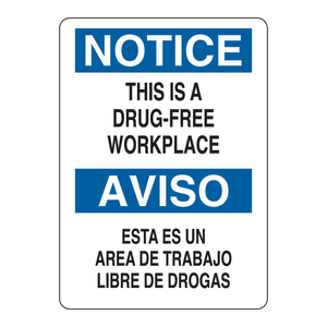Panneau bilingue « Aucun médicament au travail » pour usage intérieur et extérieur - Product Image 2