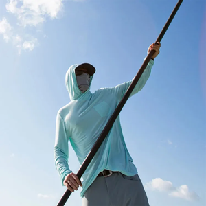 Camisa de Pesca con Capucha Unisex Color Caqui, Manga Larga, Protección Solar UPF 50, Secado Rápido, Color Sólido, 100% Poliéster, Ropa para Exteriores - Product Image 5