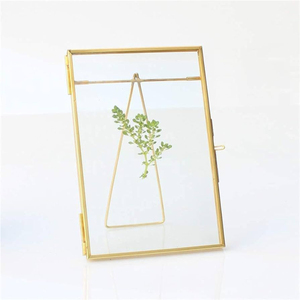 Vintage Brass & Glass Hanging Photo <b>Frame</b> Handmade Golden <b>Metal</b> Floating <b>Picture</b> <b>Frame</b> With Chain Double Glass Wall Display - Product Image 3