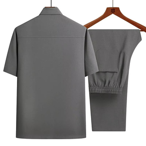 Conjunto de 2 Piezas para Hombre, Estilo Británico Casual, Verano 2023, Secado Rápido, Poliéster, Camisa de Manga Corta y Pantalones Cortos - Product Image 3
